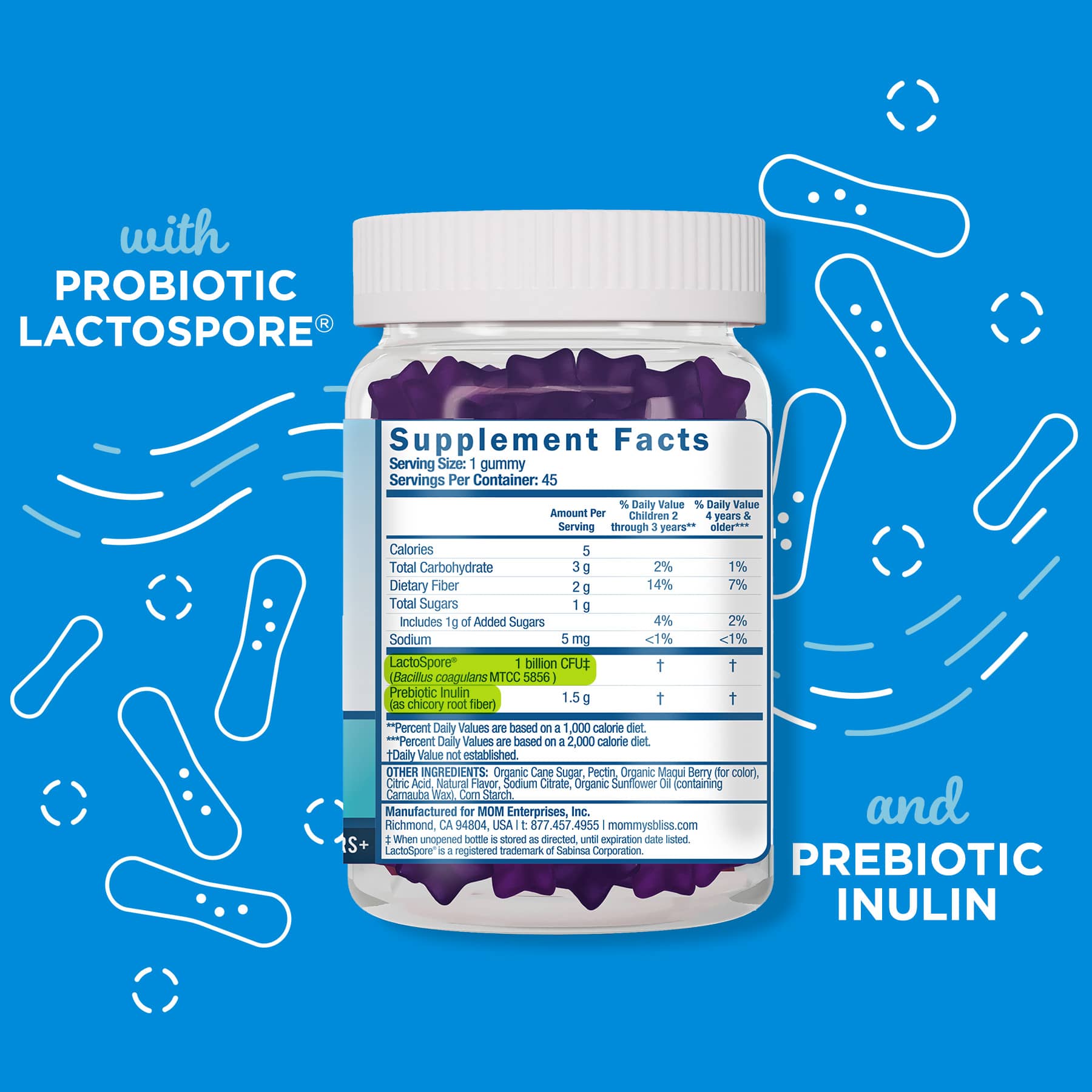 Kids probiotics gummies supplement facts