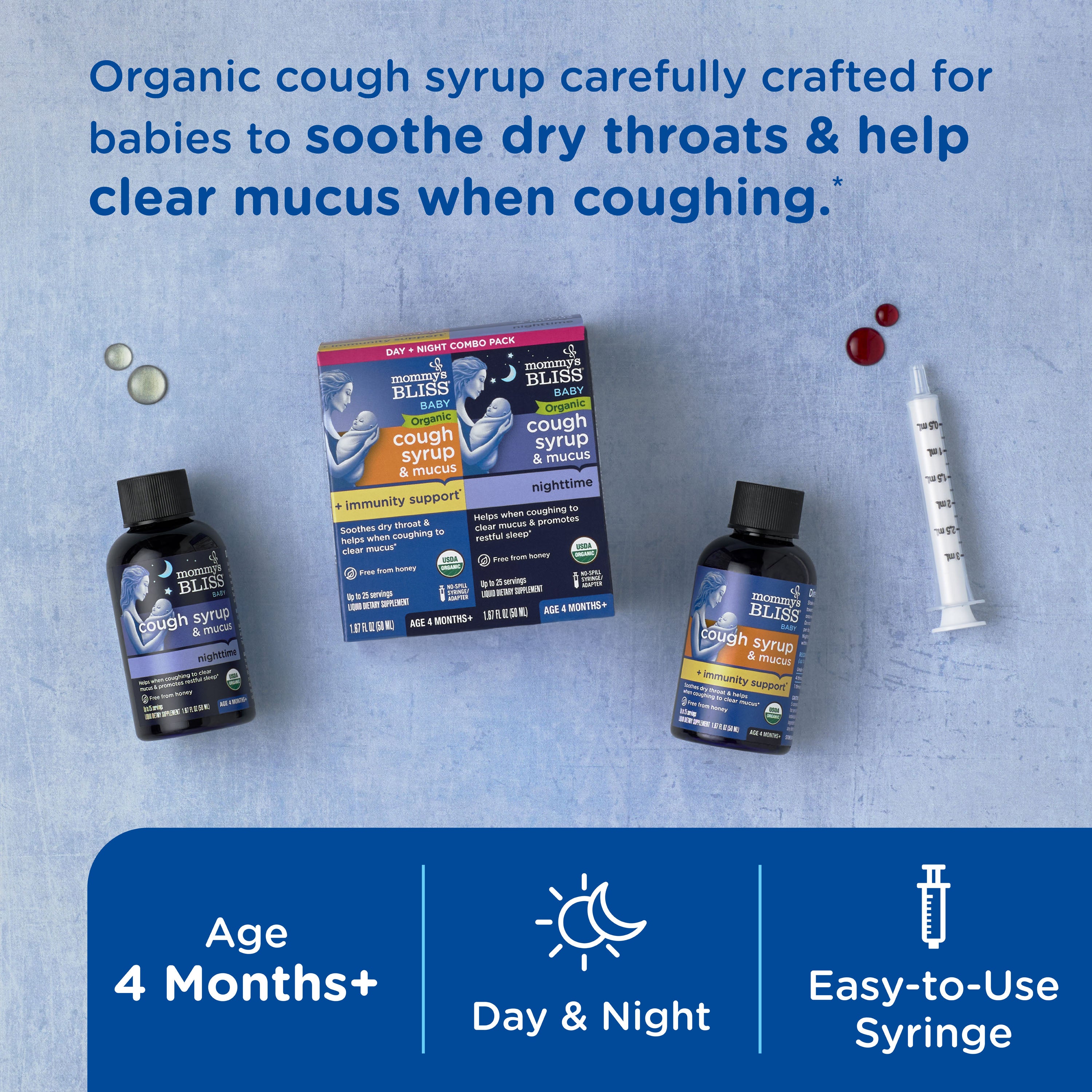 Organic Baby Cough Syrup & Mucus Day & Night