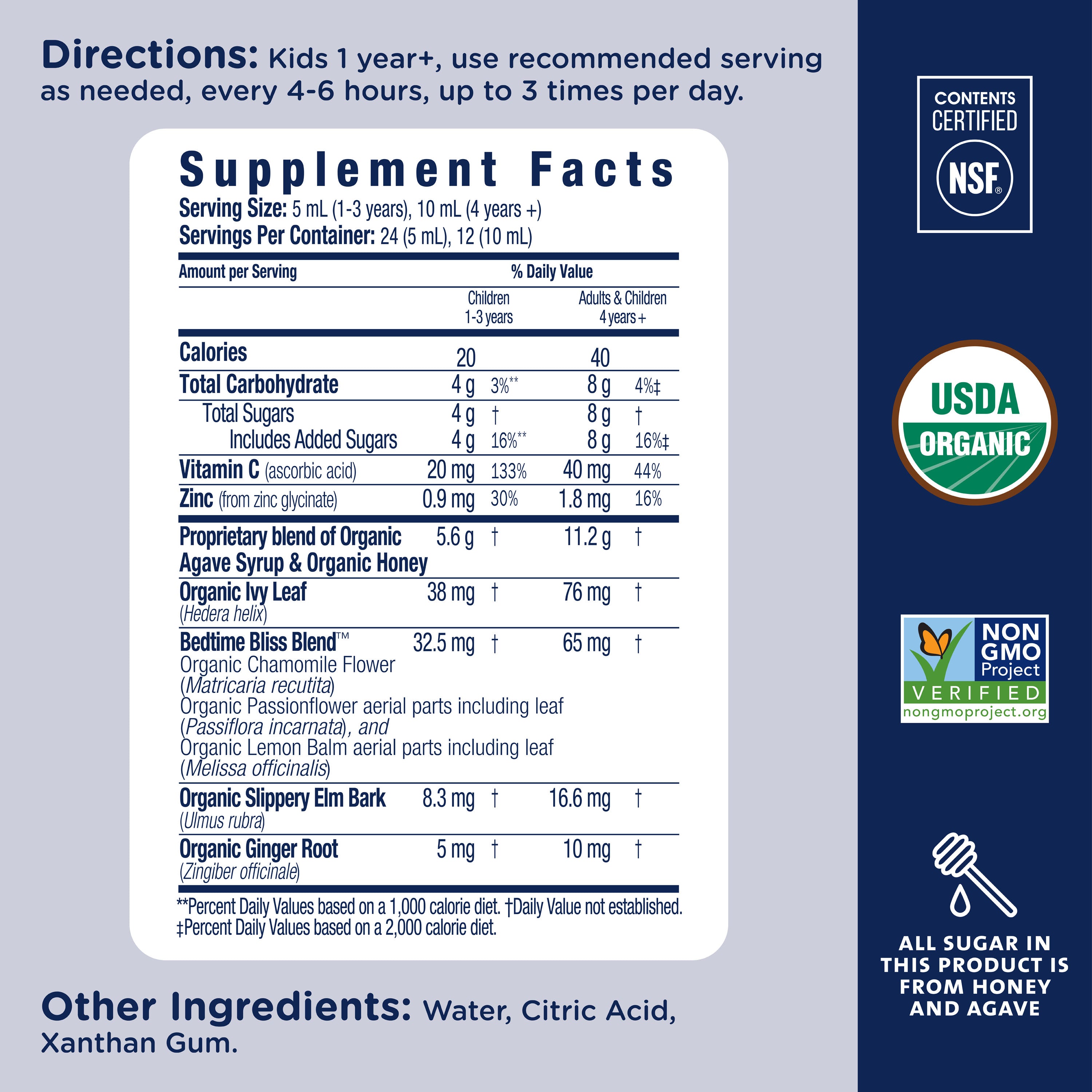 Organic Kids Cough Syrup Night Time