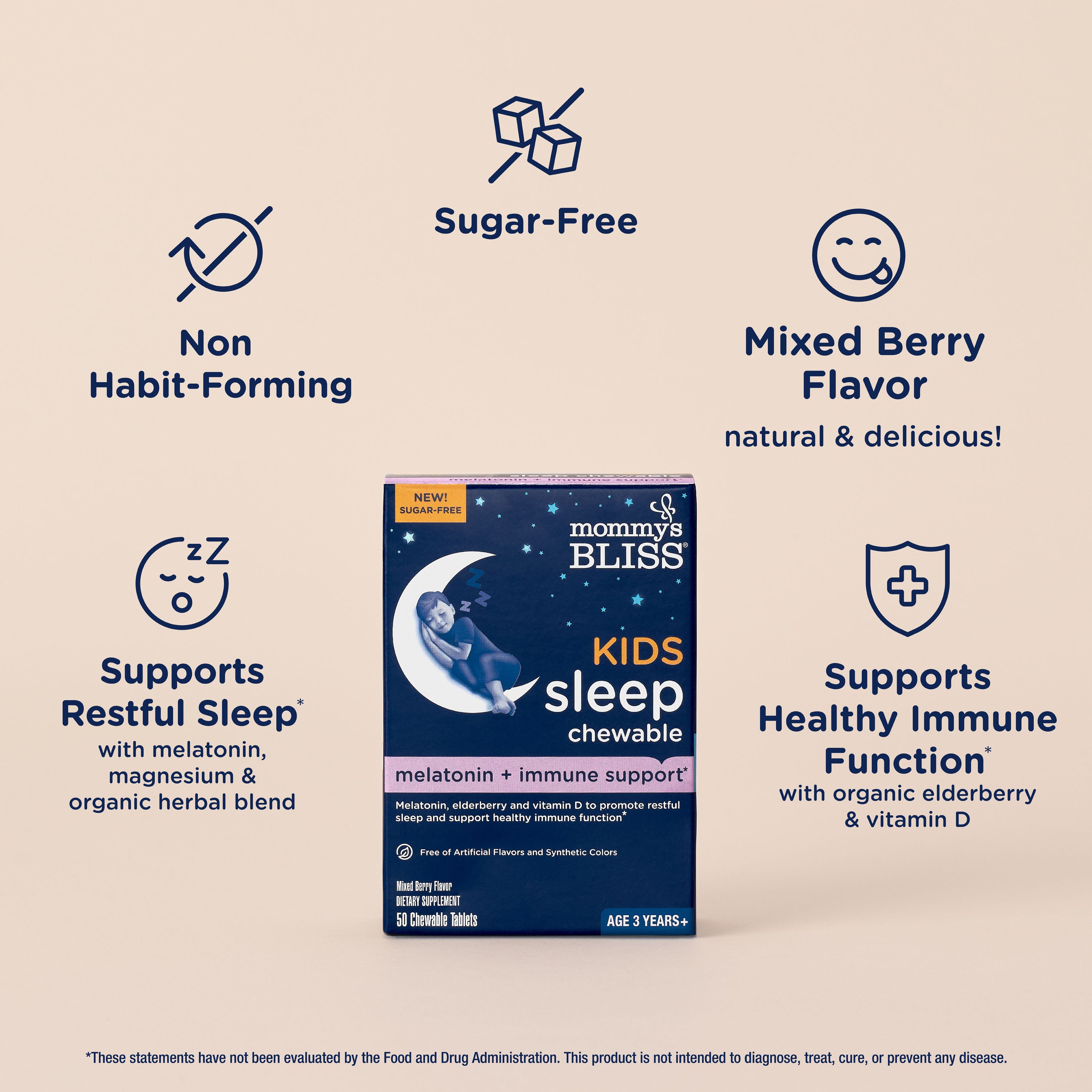 Sugar-Free Kids Sleep + Immune Support Chewable