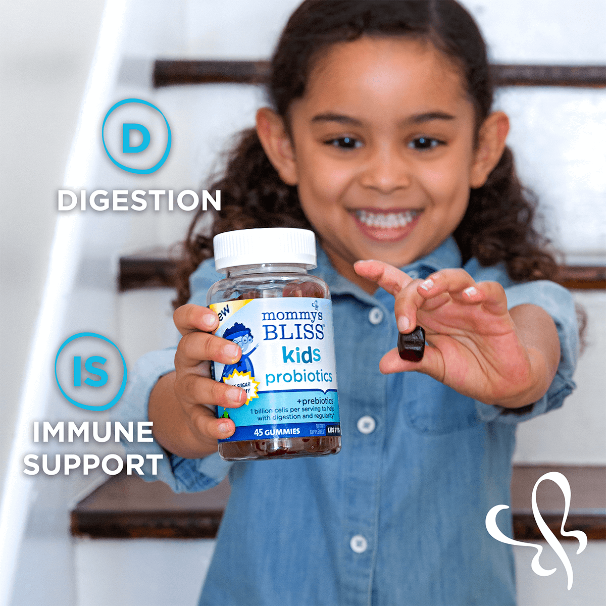 Kids Probiotic Gummies being held by a girl kid